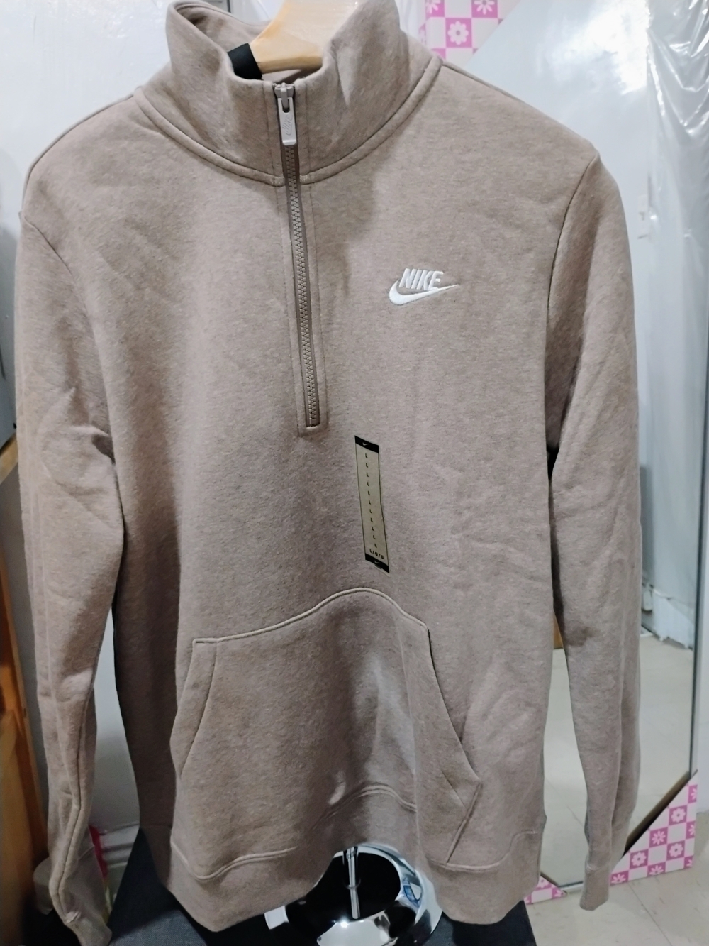 Nike Women's Half-Zip Pullover Sweatshirt - Brown Size: Large NWT